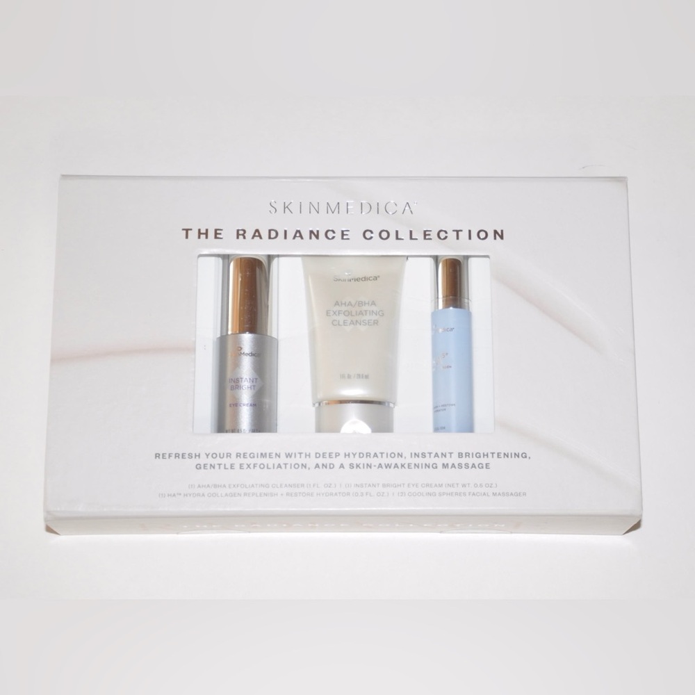 New Skinmedica Radiance Collection Box Gift Set Exfoliating Eye Cream Hydrator